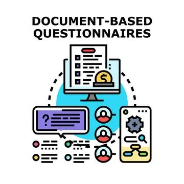 Document based questionnaires concept for data collection and research Stockillustratie