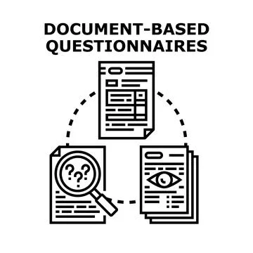 Document based questionnaires concept exploring survey forms and analysis Stock Illustration