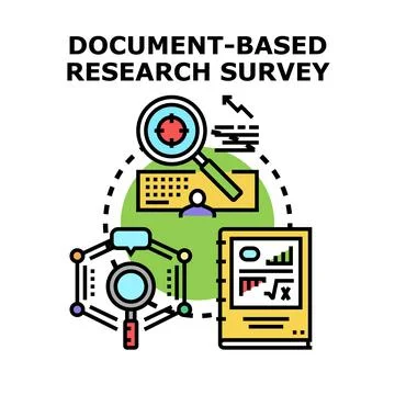 Document based research survey analysis process Stock Illustration