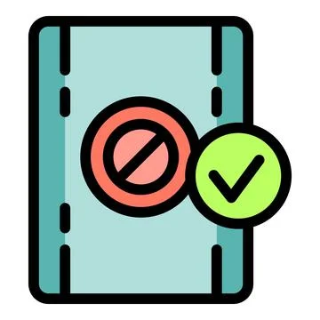 Document being checked with validation and error icons Stock Illustration