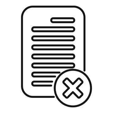 Document being rejected with big cross sign over it イラスト素材