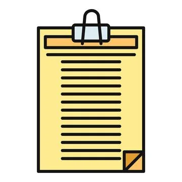 Document with binder clip icon for business concepts Stock Illustration