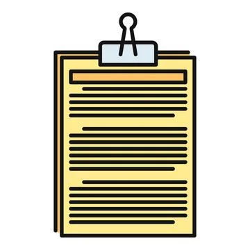 Document with binder clip icon design Stock Illustration
