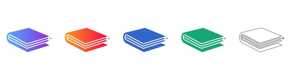Document Binder Folder Icon Set イラスト素材