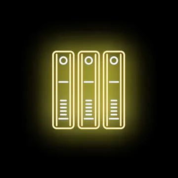 Document binders glowing neon icon organization concept 스톡 일러스트