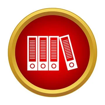 Document binders organizing records within red icon Stock Illustration