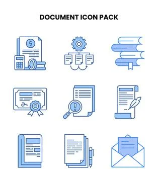 Document Blue Graphics Icons Pack イラスト素材