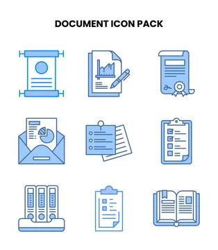 Document Blue Icons Pack イラスト素材
