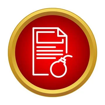 Document with bomb icon indicating data danger Stock-Illustration