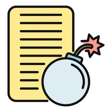 Document with bomb icon symbolizing urgent data risk Stock Illustration