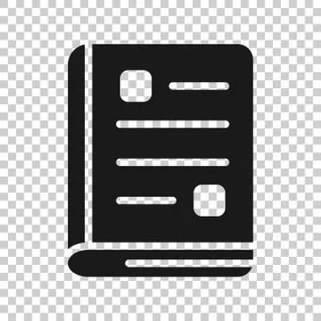 Document book icon in flat style. Paper sheet vector illustration on white ba Stock Illustration