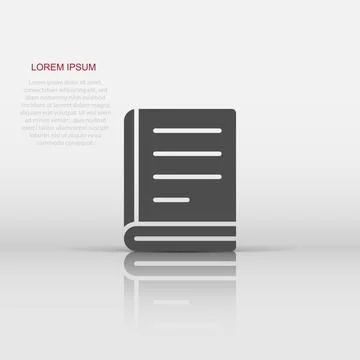 Document book icon in flat style. Paper sheet vector illustration on white .. Stock Illustration