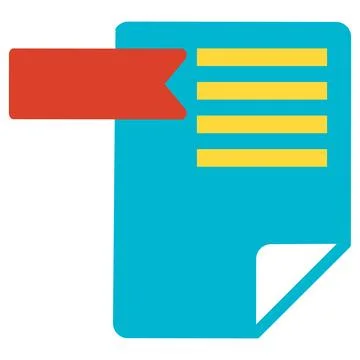 Document Bookmark Business Process Flat Icon Stock Illustration