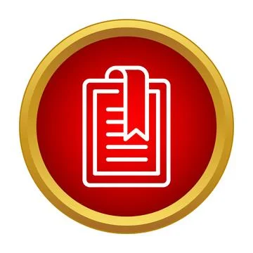 Document with bookmark icon representing saving information Stock Illustration