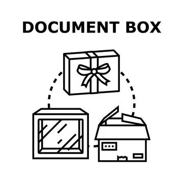 Document box concept storing and sending data Stock Illustration