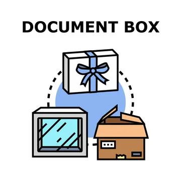 Document box concept storing and sending data Stock Illustration