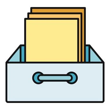 Document box organizing office paperwork and files Stock Illustration