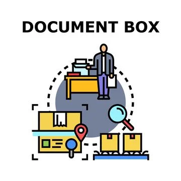 Document box storing and archiving system concept Stock Illustration