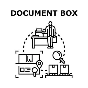 Document box storing and archiving system concept Stock Illustration