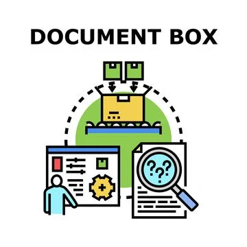 Document box storing and searching business information Stock Illustration