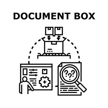 Document box storing and searching business information Stock Illustration