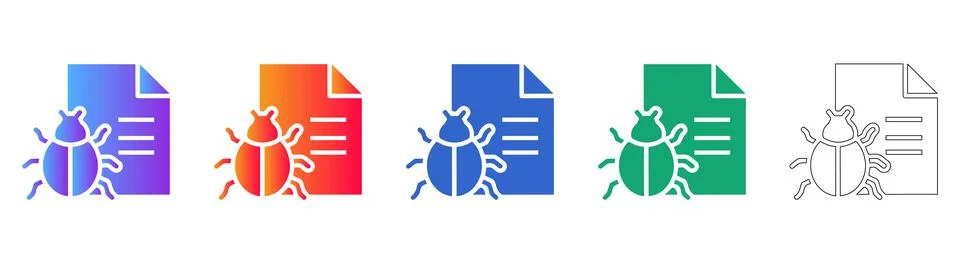 Document Bug Reporting Symbols Stockillustratie
