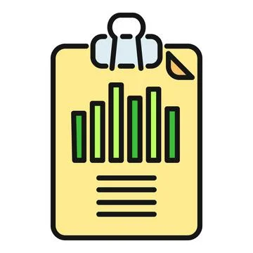 Document with business analytics bar graph and data Ilustración de archivo