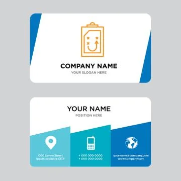 Document business card design template Stock Illustration