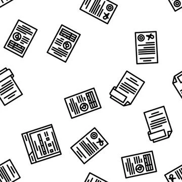 Document business file office vector seamless pattern Stock Illustration