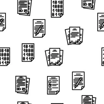 Document business file office vector seamless pattern Stock Illustration