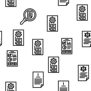 Document business file office vector seamless pattern Stock Illustration