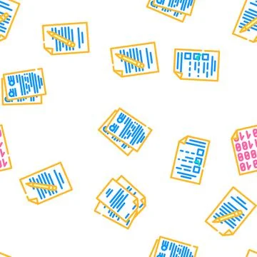 Document business file office vector seamless pattern Stock Illustration