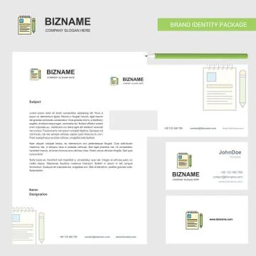 Document  Business Letterhead, Envelope and visiting Card Design vector templ Ilustración de archivo