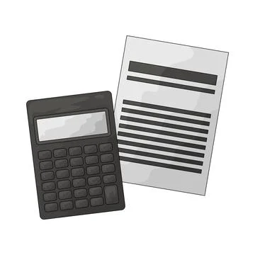 Document with calculator illustration イラスト素材