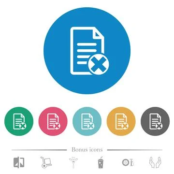 Document cancel outline flat round icons 库存插图