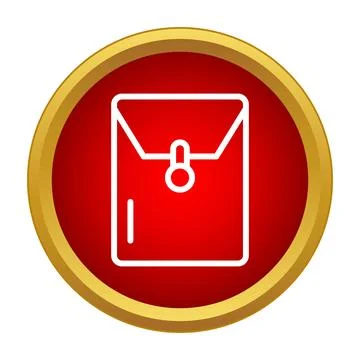 Document case icon on red background Stock Illustration