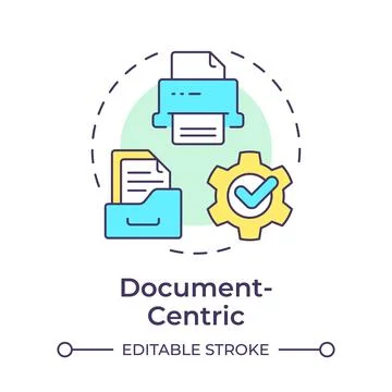 Document-centric multi color concept icon 스톡 일러스트