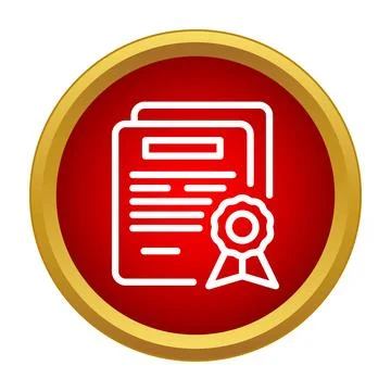 Document certificate award achievement red gold icon Stock-Illustration