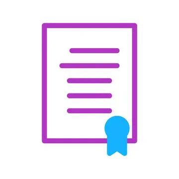 Document of Certification and Accreditation Symbol Illustrazione stock