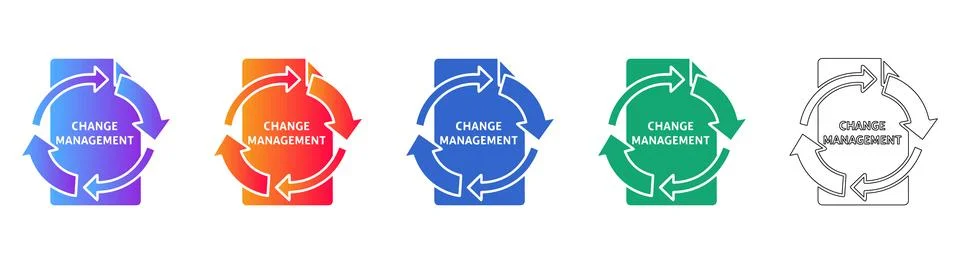 Document Change Cycle Icon Set Ilustración de archivo