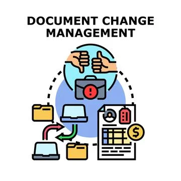 Document change management concept vector illustration Stock Illustration