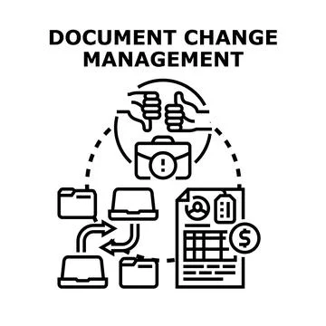 Document change management concept vector illustration Stock Illustration