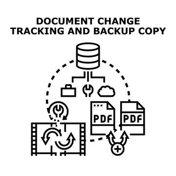 Document change tracking and backup copy concept Stock Illustration