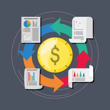 Document with chart and statistics 스톡 일러스트