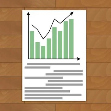 Document with chart up Stock Illustration