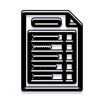 Document with check boxes and linear text イラスト素材