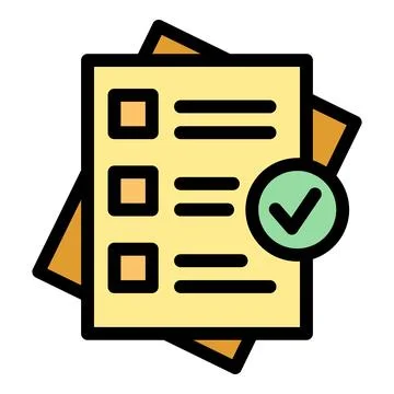 Document check icon vector flat Stock Illustration