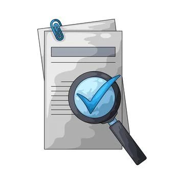 Document check illustration Illustrazione stock