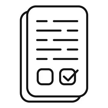 Document with check mark icon showing approved application form Illustrazione stock