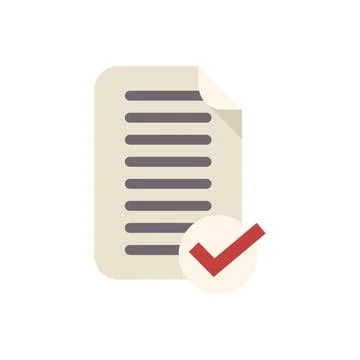 Document with check mark icon showing validation Stock Illustration